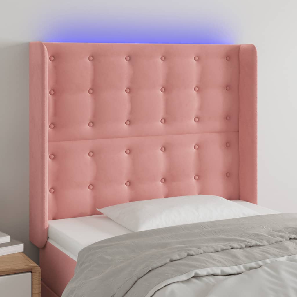 Hoofdbord LED 103x16x118/128 cm fluweel roze Hoofdborden en voetborden | Creëer jouw Trendy Thuis | Gratis bezorgd & Retour | Trendy.nl