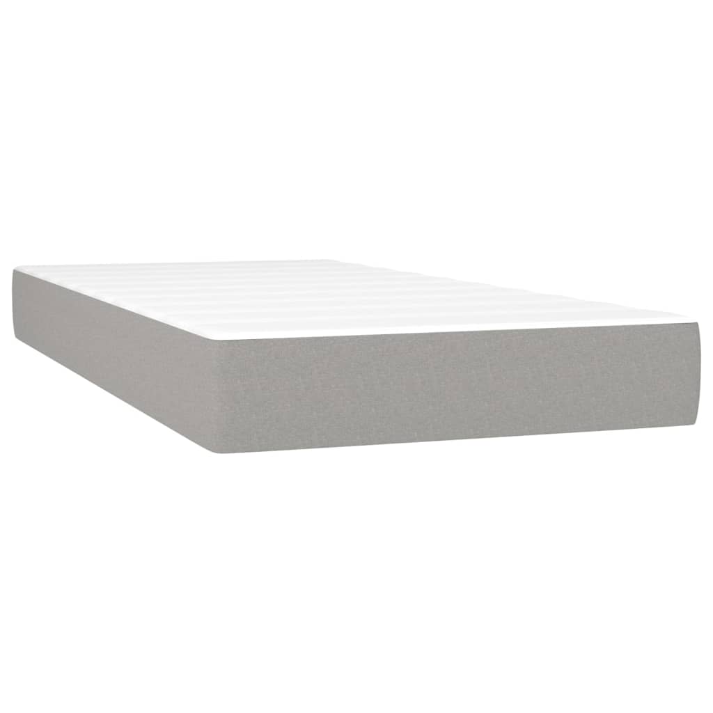 Boxspring met matras stof lichtgrijs 90x190 cm