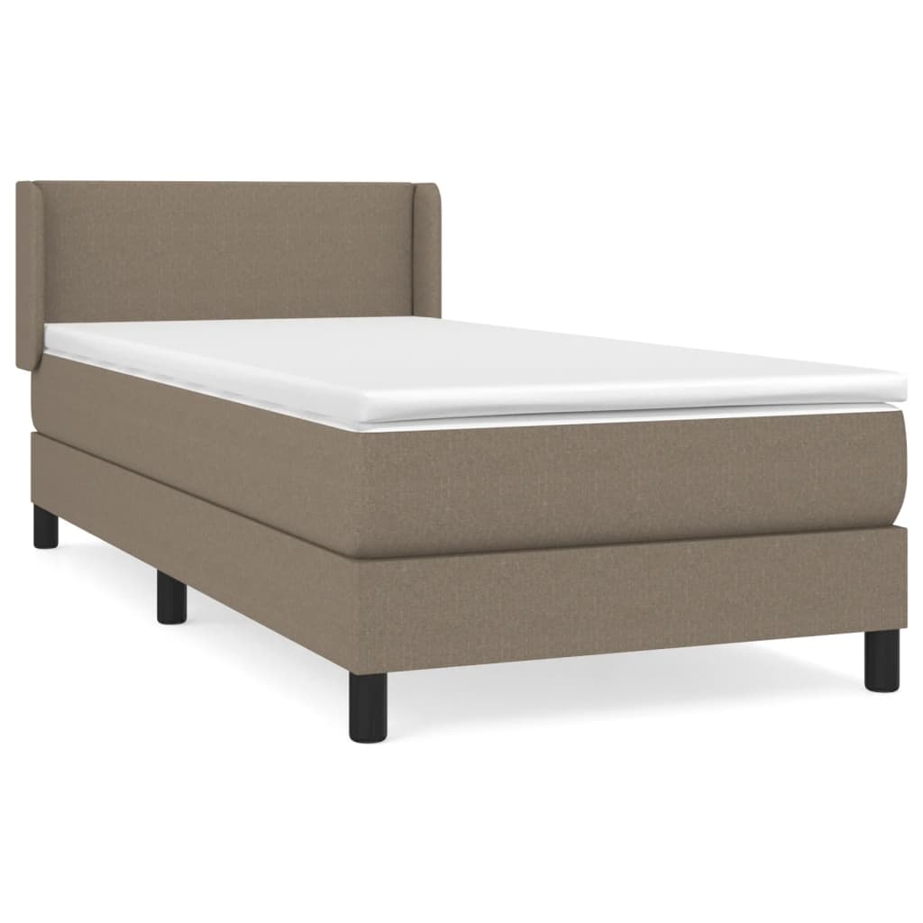 Boxspring met matras stof taupe 90x190 cm