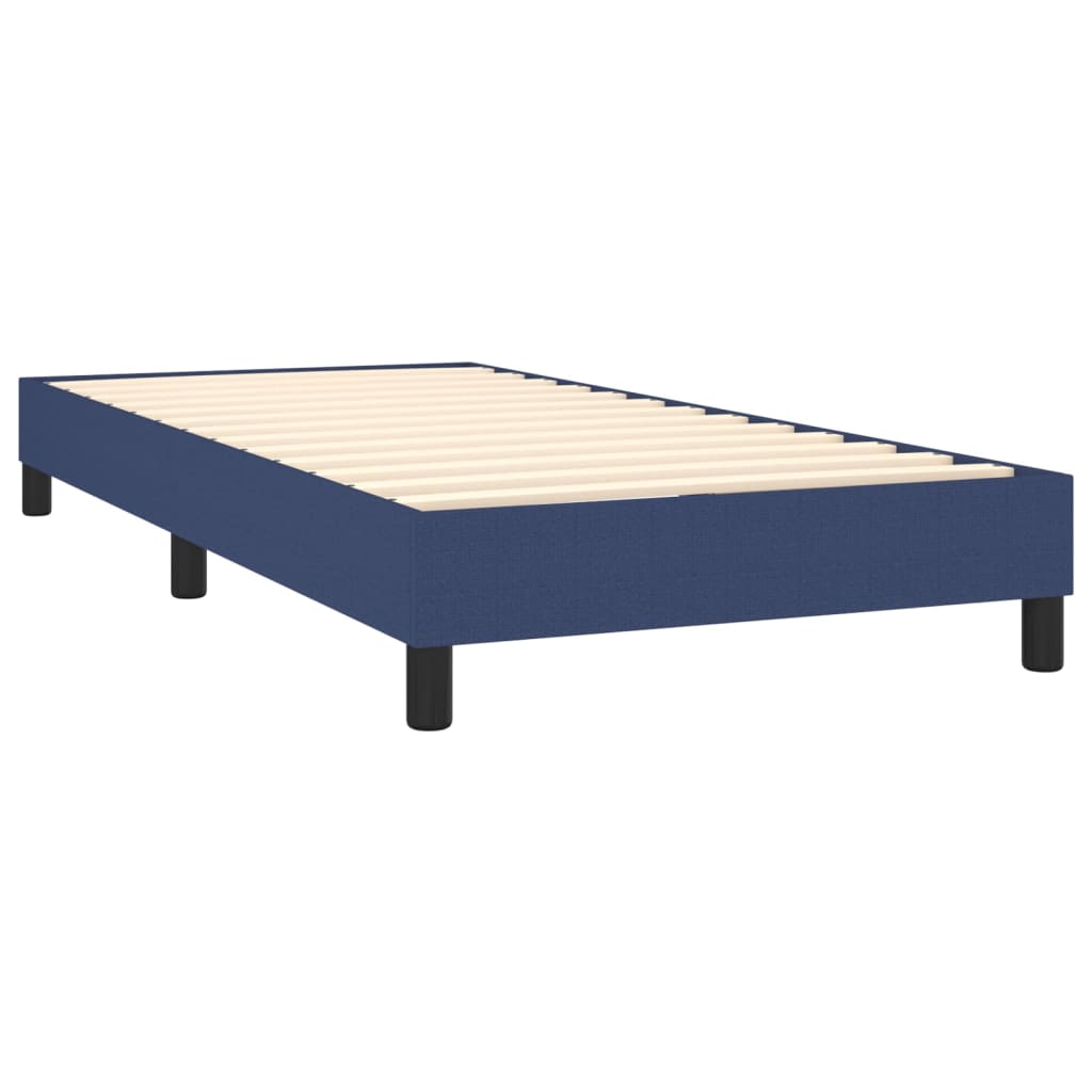 Boxspring met matras stof blauw 90x190 cm