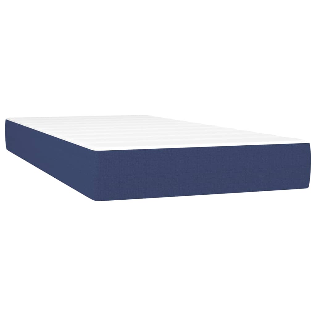 Boxspring met matras stof blauw 90x190 cm