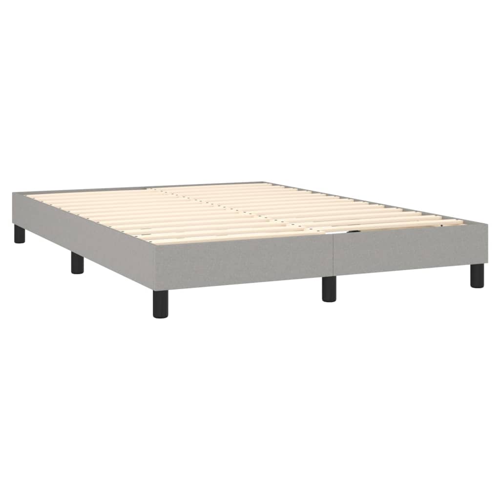 Boxspring met matras stof lichtgrijs 140x200 cm