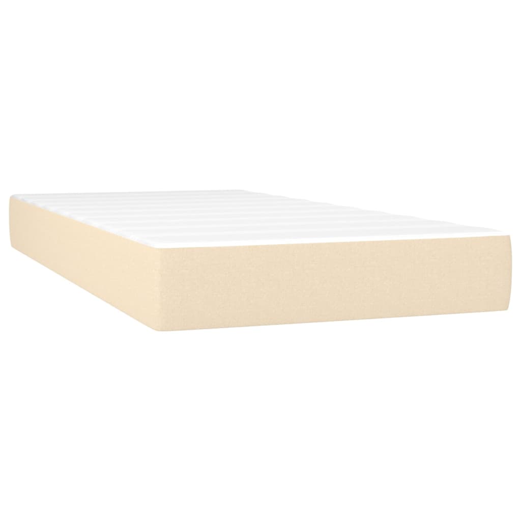 Boxspring met matras stof crèmekleurig 90x190 cm