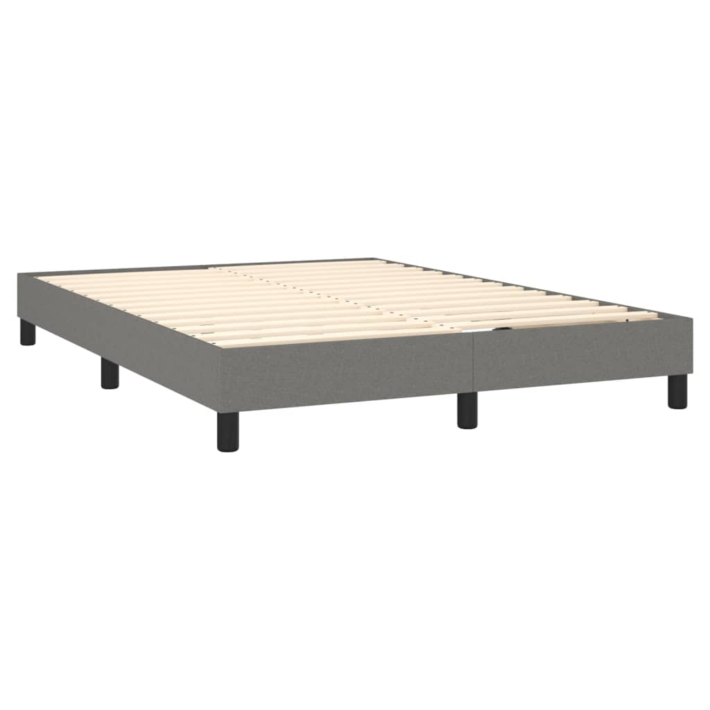 Boxspring met matras stof donkergrijs 140x190 cm