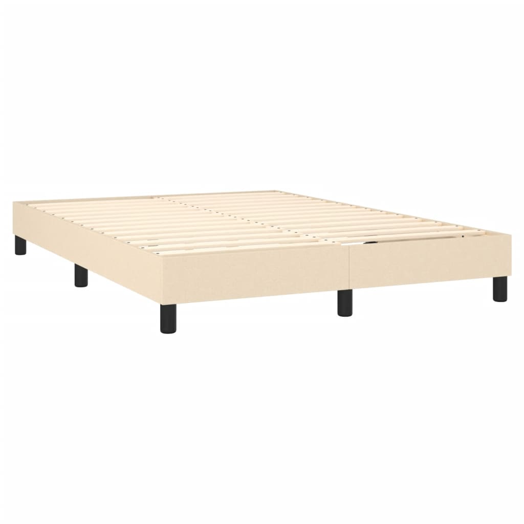 Boxspring met matras stof crèmekleurig 140x190 cm