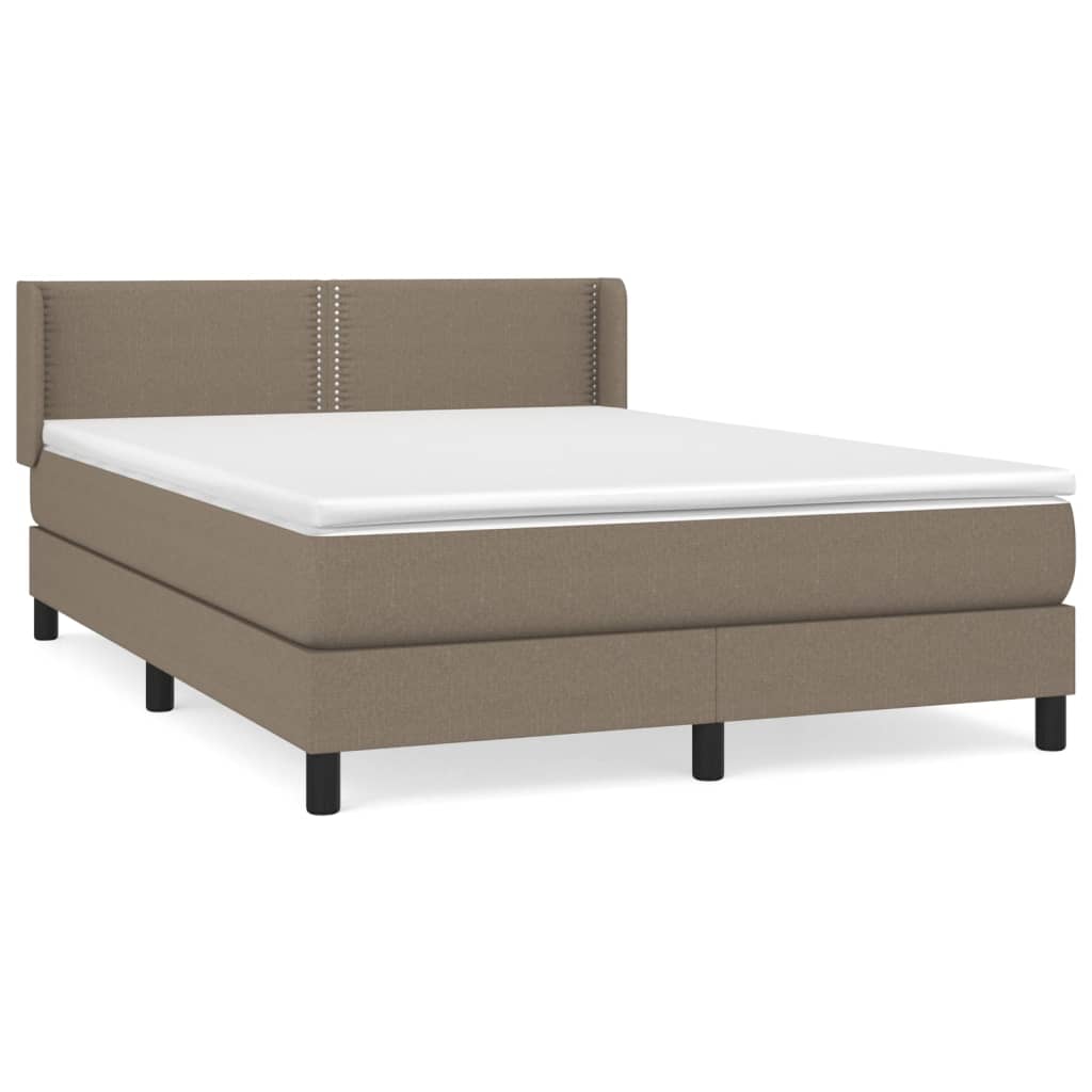 Boxspring met matras stof taupe 140x200 cm