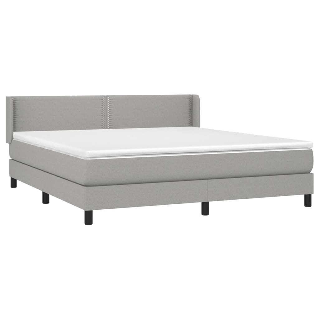 Boxspring met matras stof lichtgrijs 160x200 cm