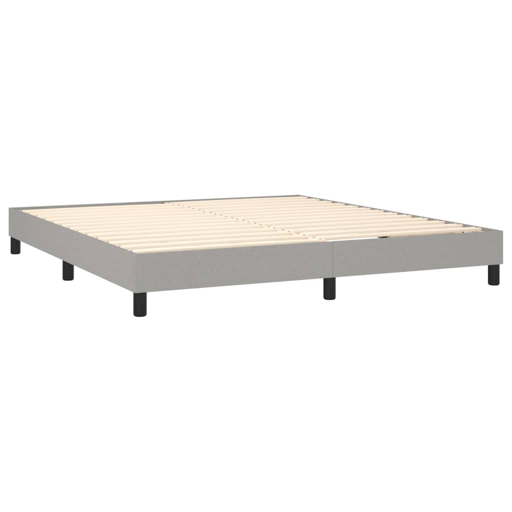 Boxspring met matras stof lichtgrijs 160x200 cm