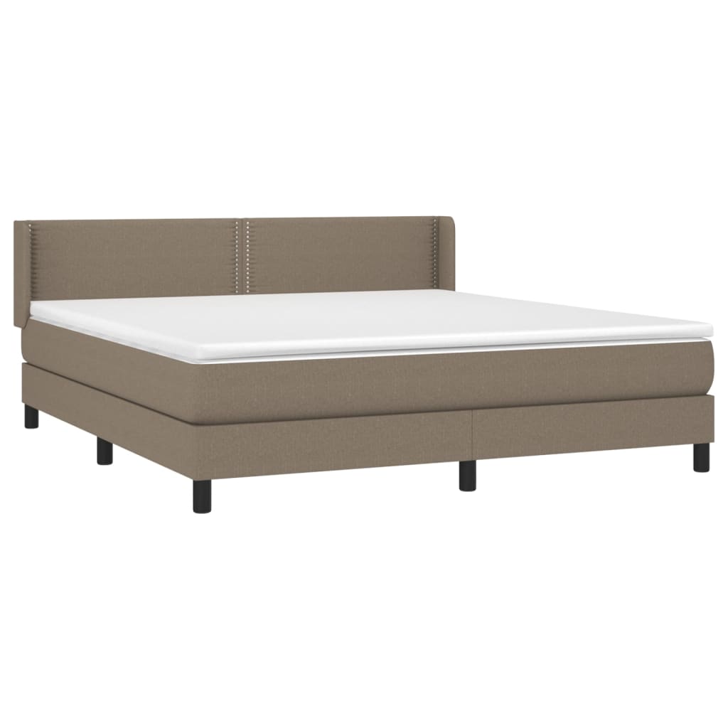 Boxspring met matras stof taupe 160x200 cm