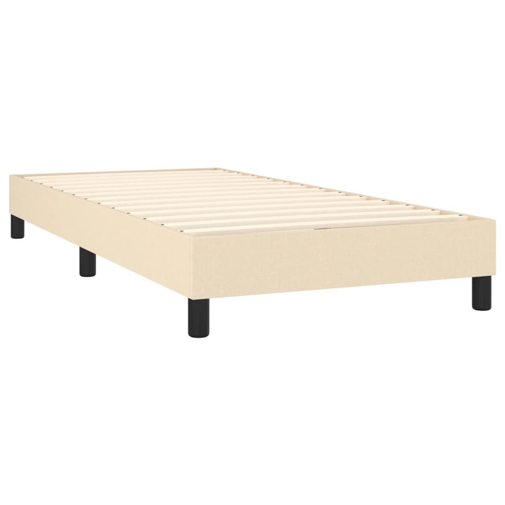 Boxspring met matras stof crèmekleurig 90x190 cm