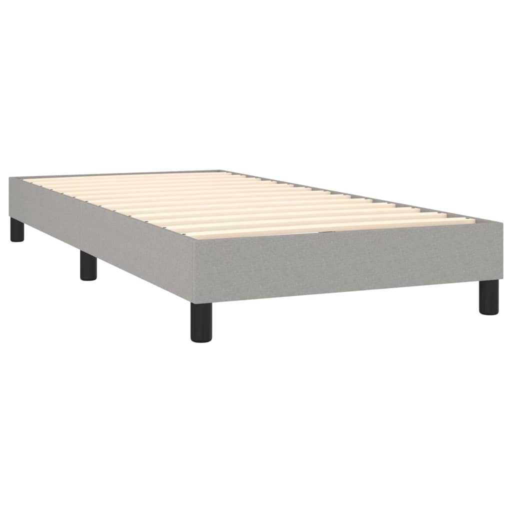 Boxspring met matras stof lichtgrijs 100x200 cm