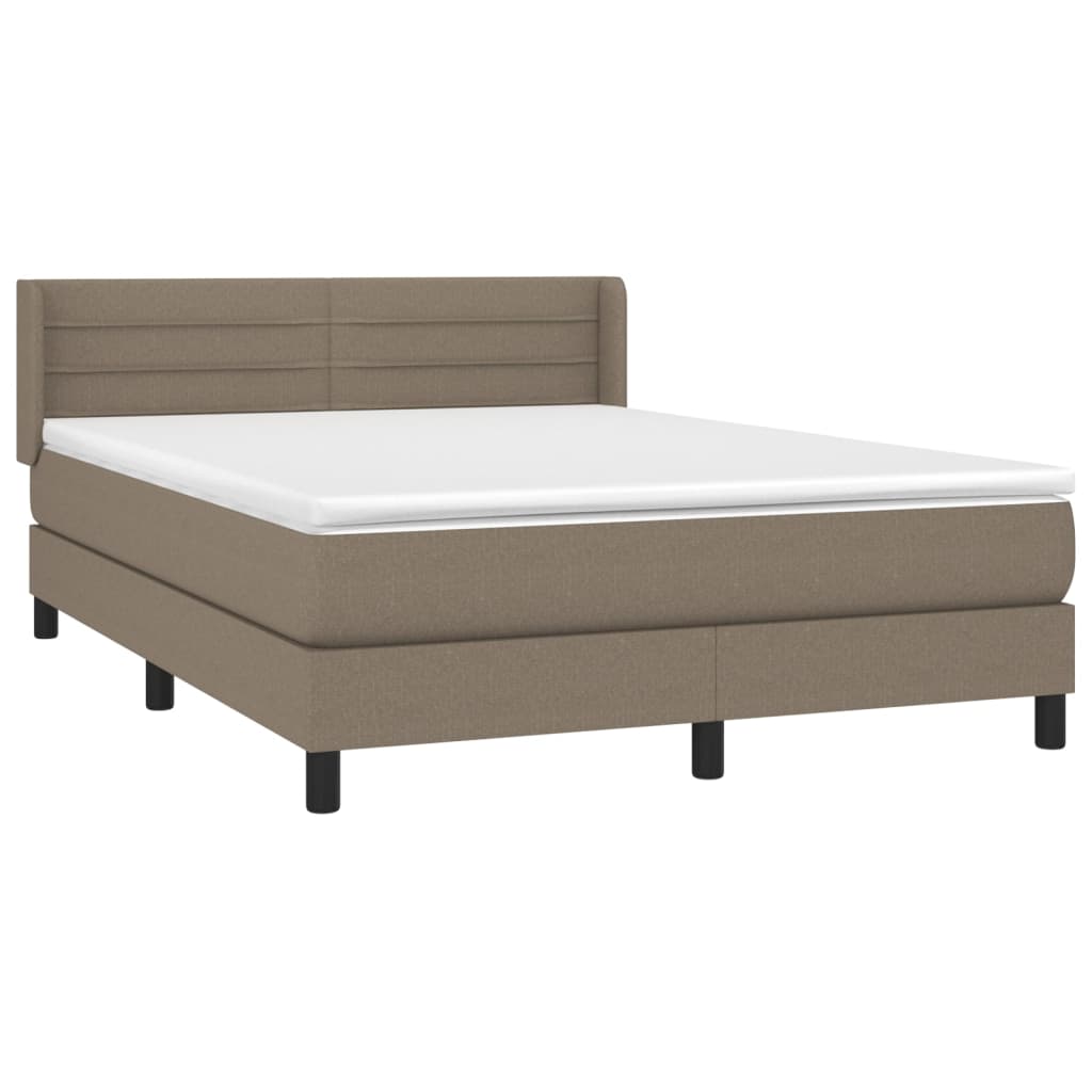 Boxspring met matras stof taupe 140x200 cm