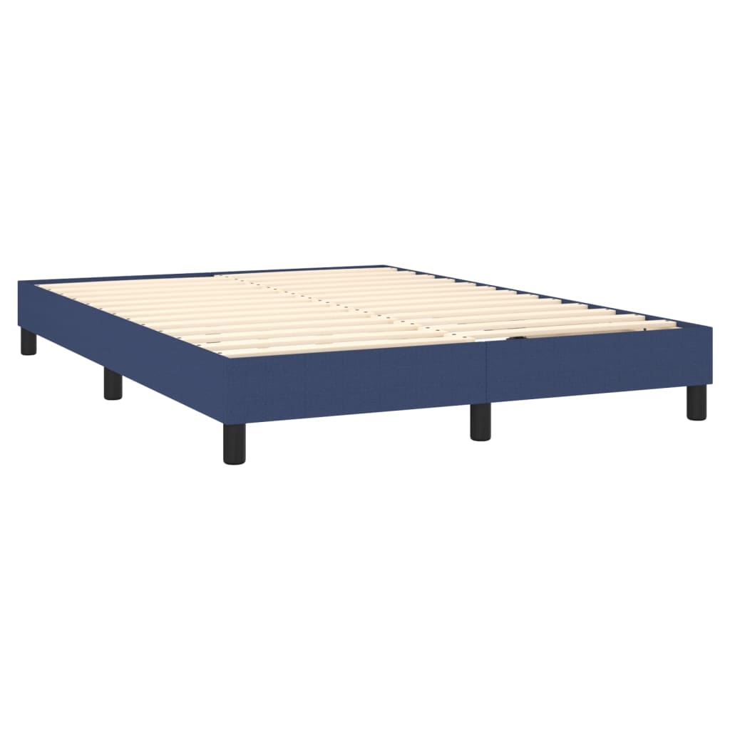 Boxspring met matras stof blauw 140x200 cm