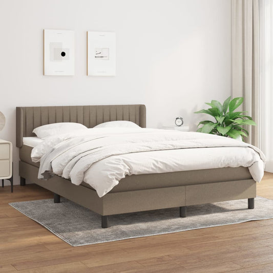 Boxspring met matras stof taupe 140x200 cm