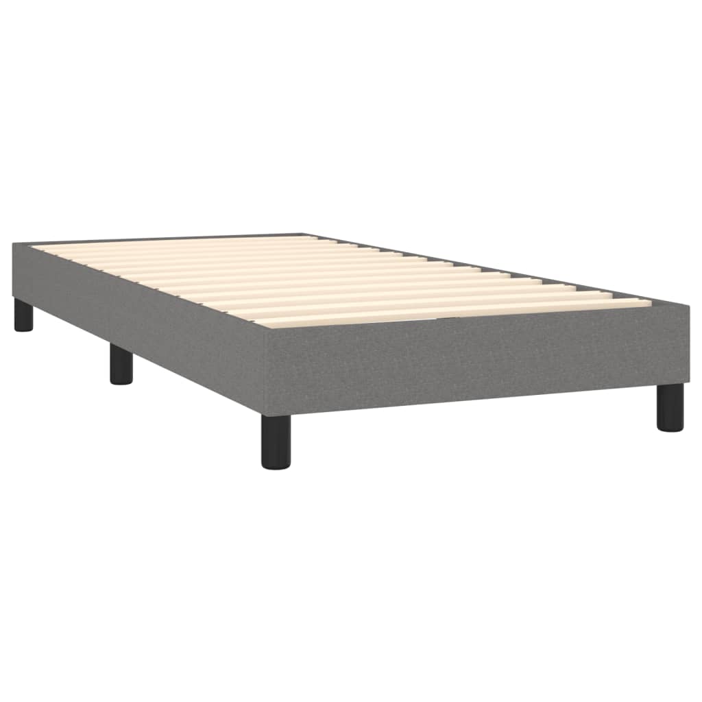 Boxspring met matras stof donkergrijs 90x190 cm