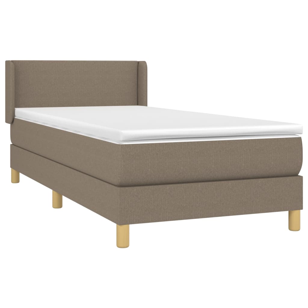 Boxspring met matras stof taupe 90x200 cm