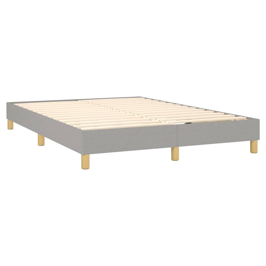 Boxspring met matras stof lichtgrijs 140x190 cm