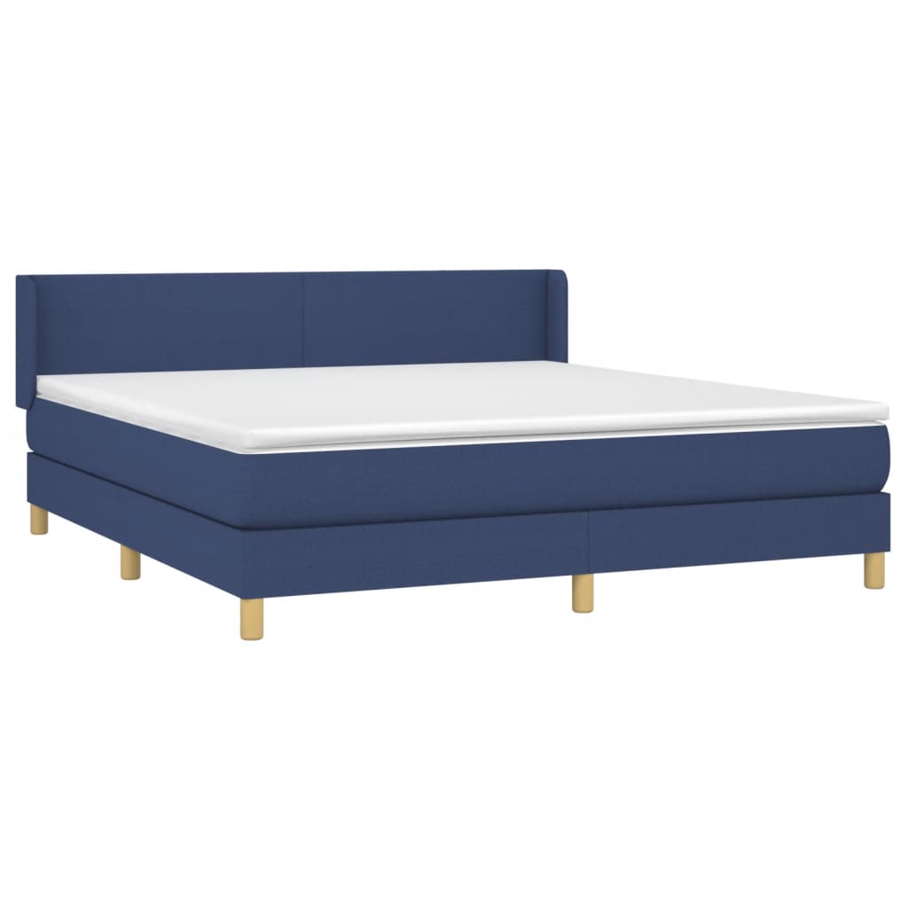 Boxspring met matras stof blauw 160x200 cm