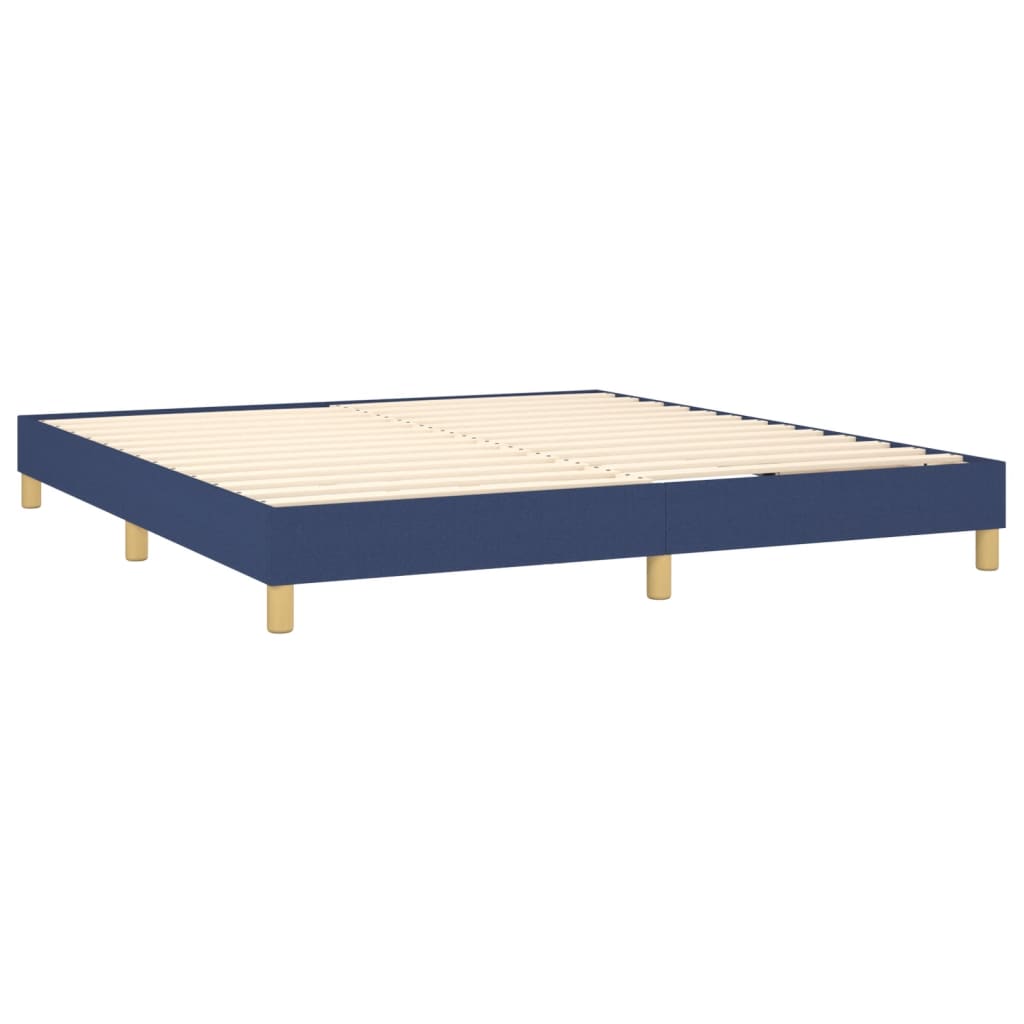 Boxspring met matras stof blauw 160x200 cm