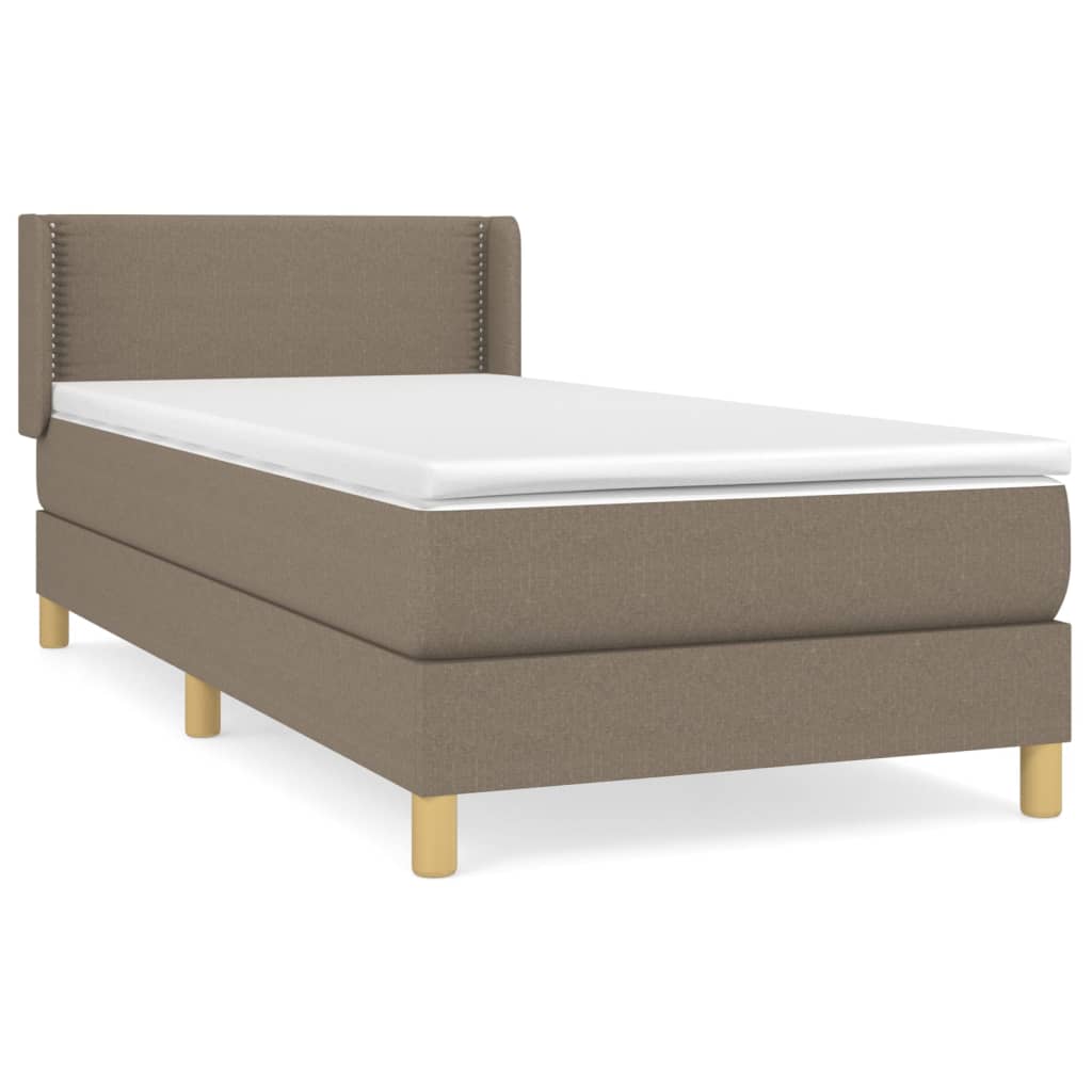 Boxspring met matras stof taupe 80x200 cm