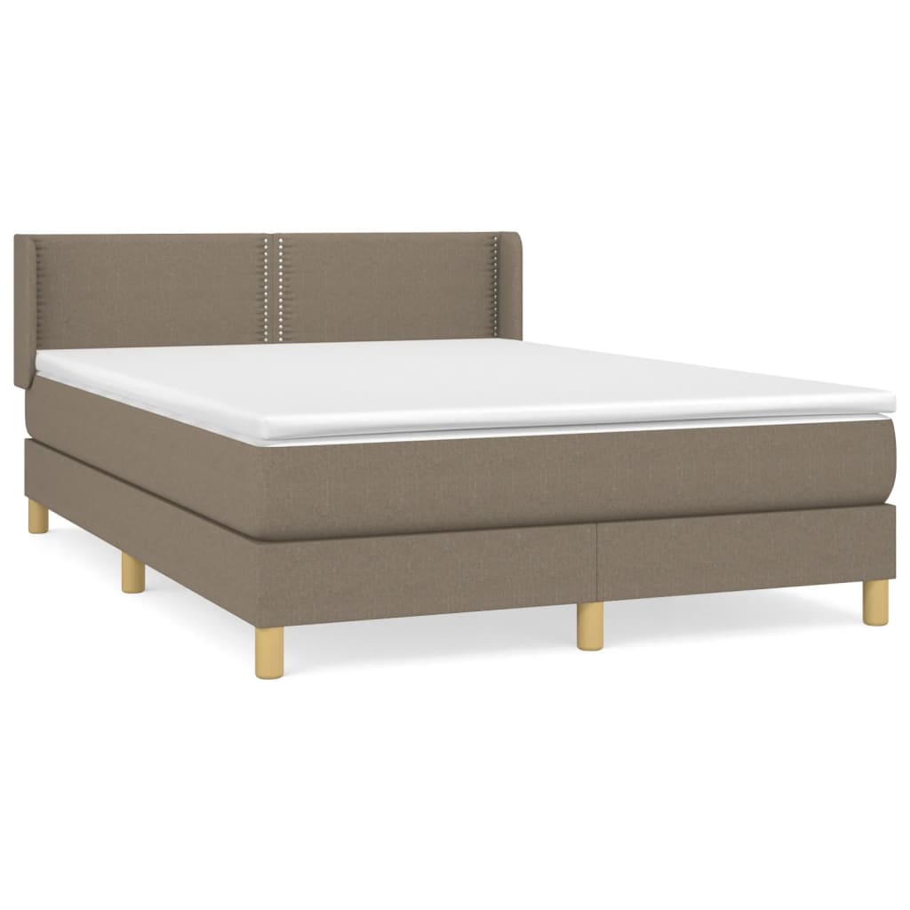 Boxspring met matras stof taupe 140x200 cm