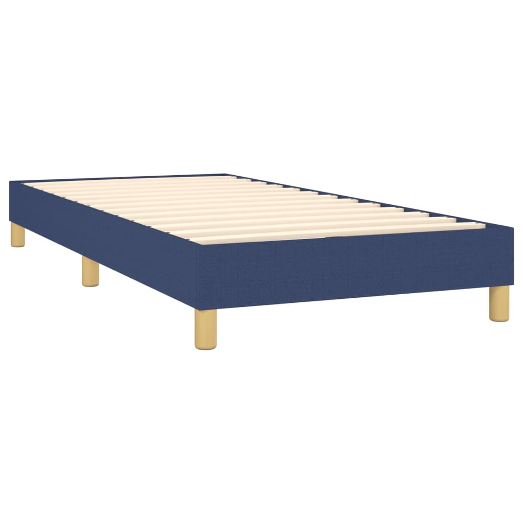 Boxspring met matras stof blauw 90x190 cm