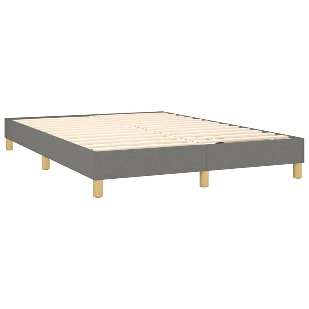 Boxspring met matras stof donkergrijs 140x190 cm