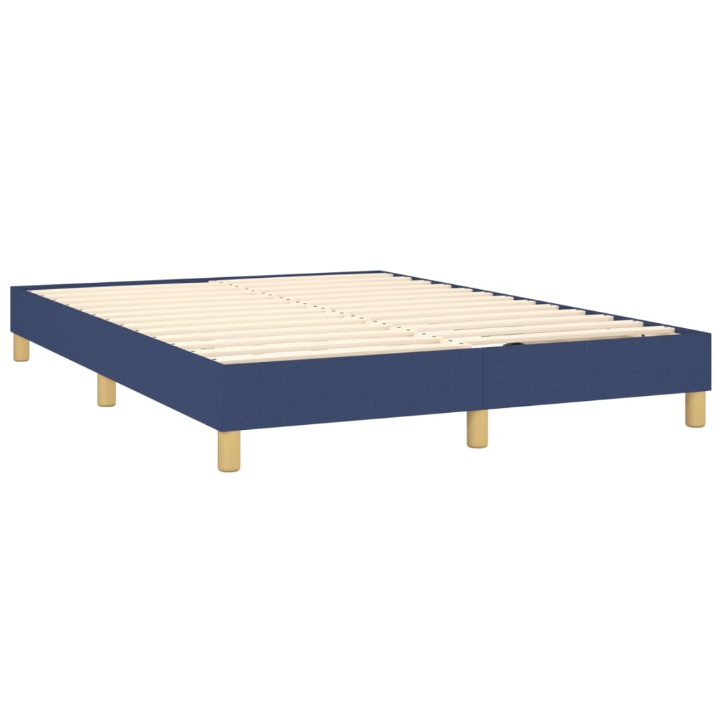 Boxspring met matras stof blauw 140x200 cm