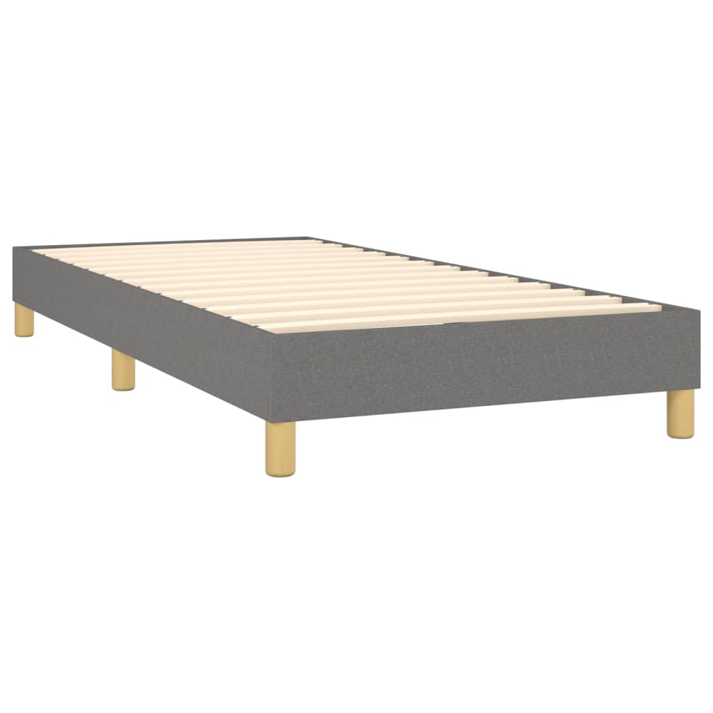 Boxspring met matras stof donkergrijs 100x200 cm