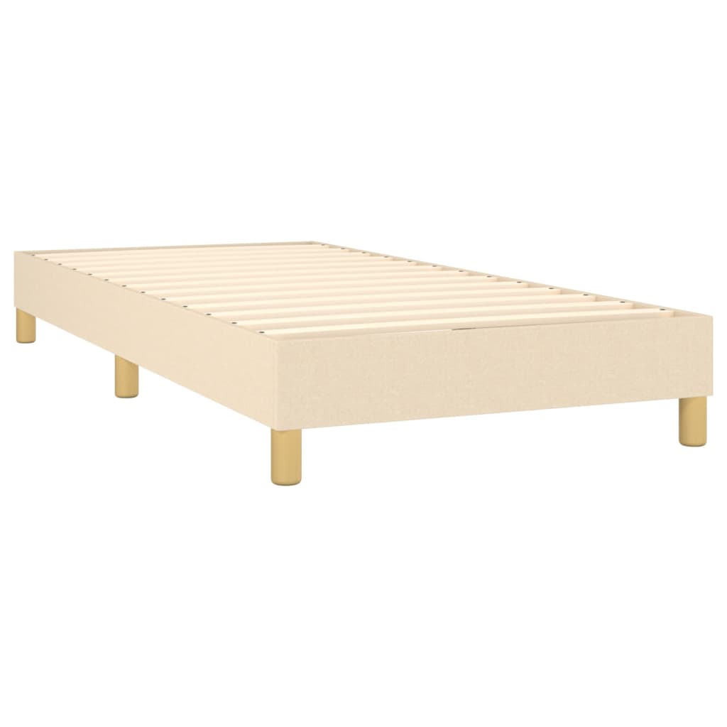 Boxspring met matras stof crèmekleurig 90x200 cm