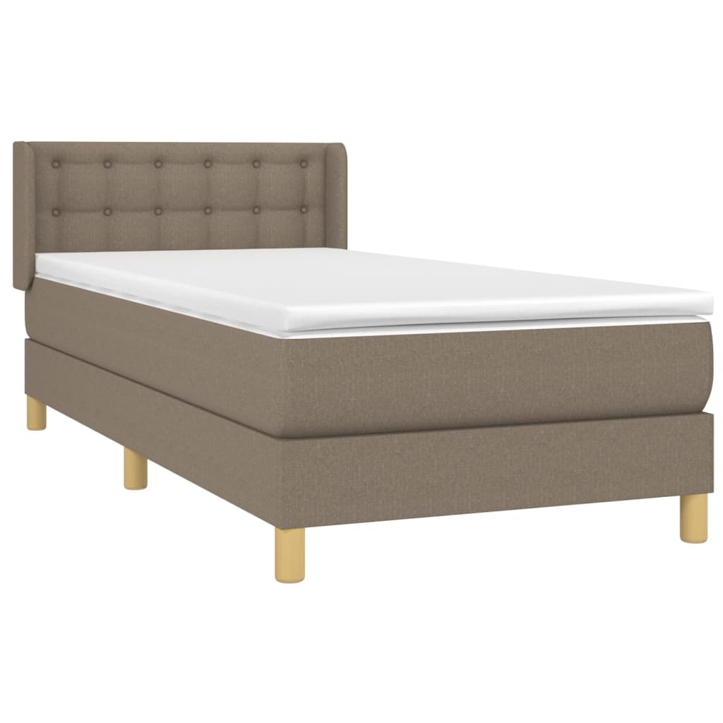 Boxspring met matras stof taupe 80x200 cm