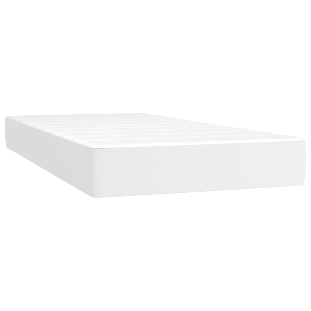 Boxspring met matras kunstleer wit 90x200 cm