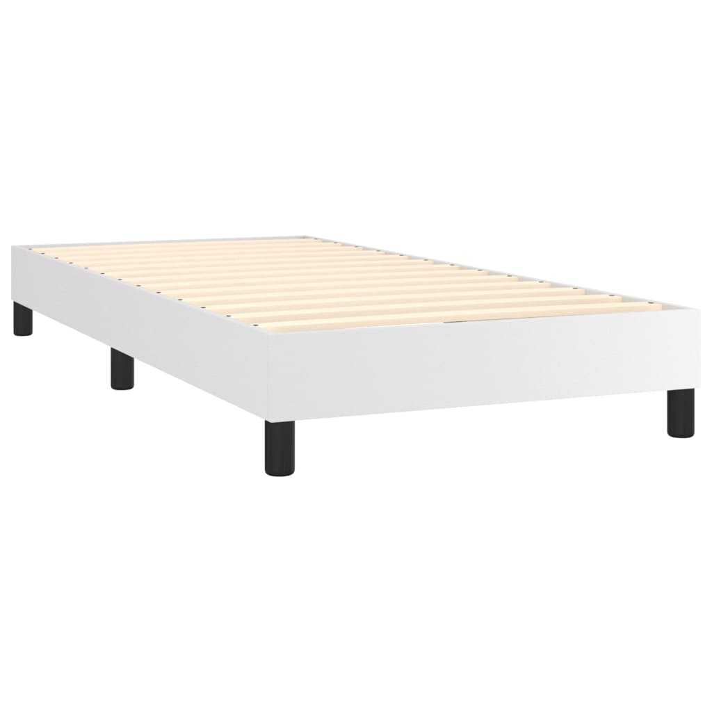 Boxspring met matras kunstleer wit 90x200 cm