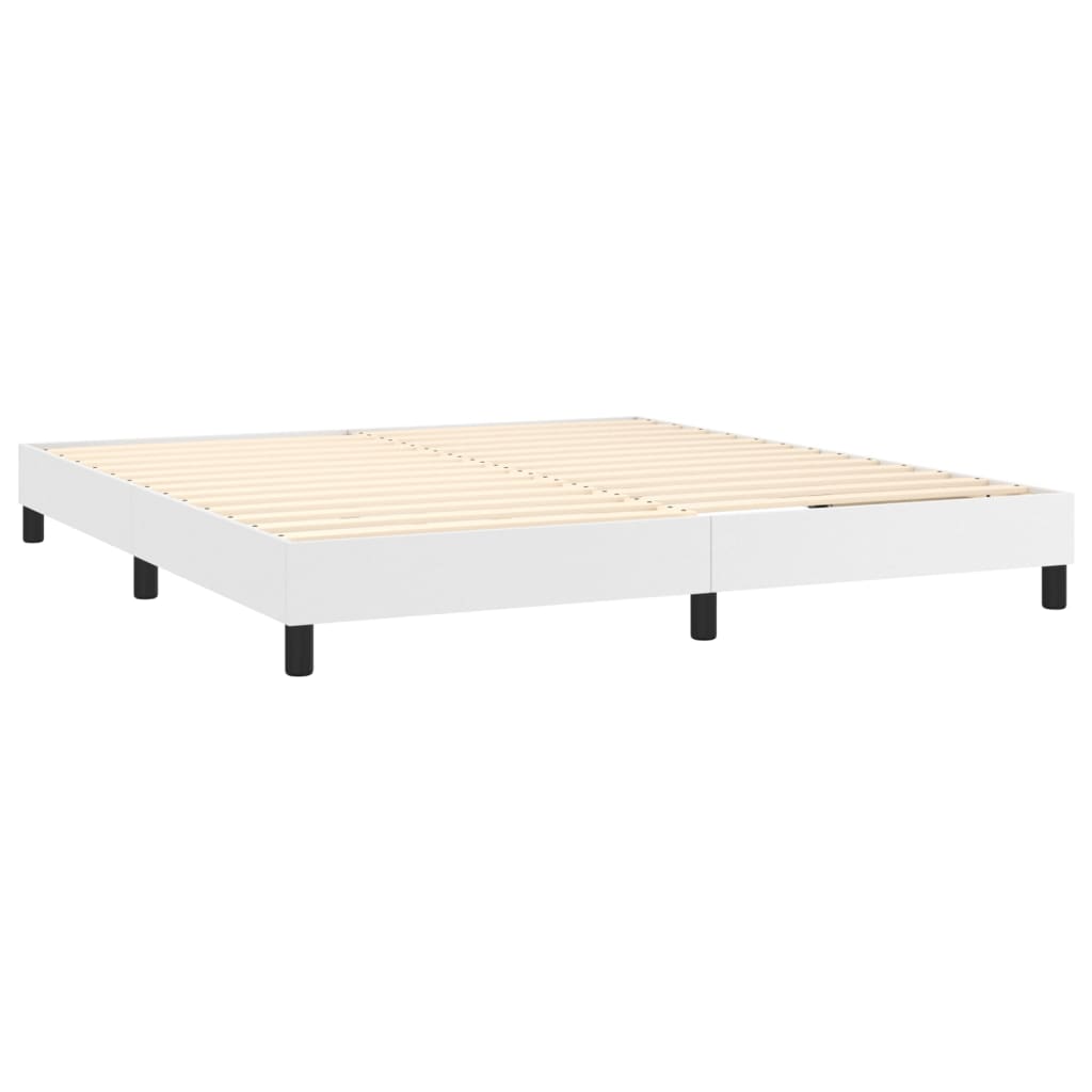 Boxspring met matras kunstleer wit 160x200 cm