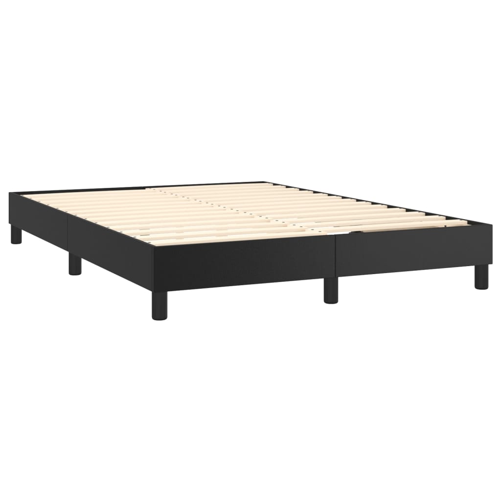 Boxspring met matras kunstleer zwart 140x200 cm