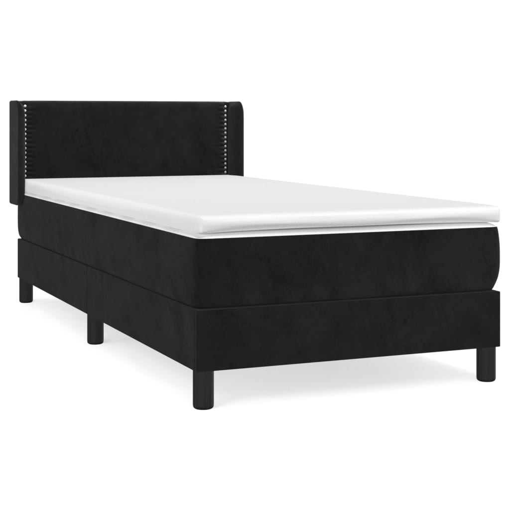 Boxspring met matras fluweel zwart 80x200 cm Bedden & bedframes | Creëer jouw Trendy Thuis | Gratis bezorgd & Retour | Trendy.nl