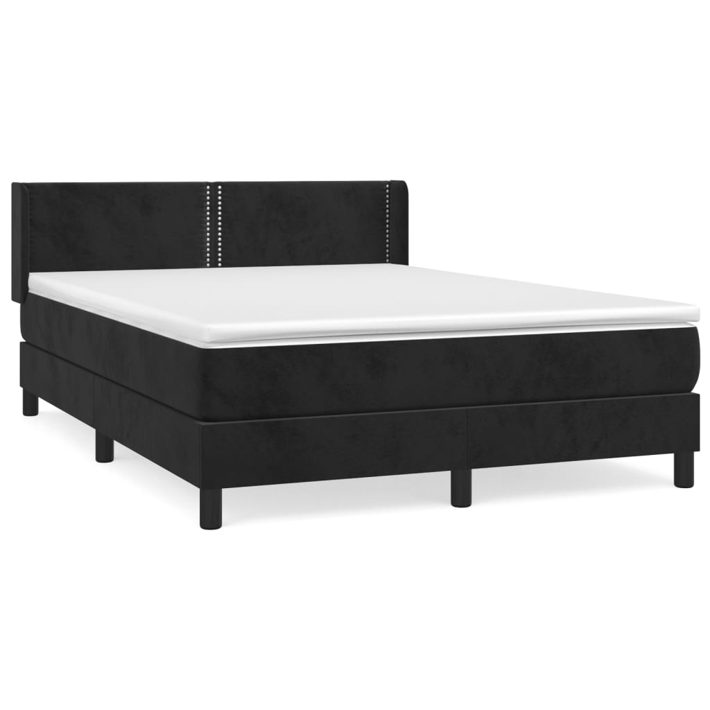 Boxspring met matras fluweel zwart 140x200 cm Bedden & bedframes | Creëer jouw Trendy Thuis | Gratis bezorgd & Retour | Trendy.nl