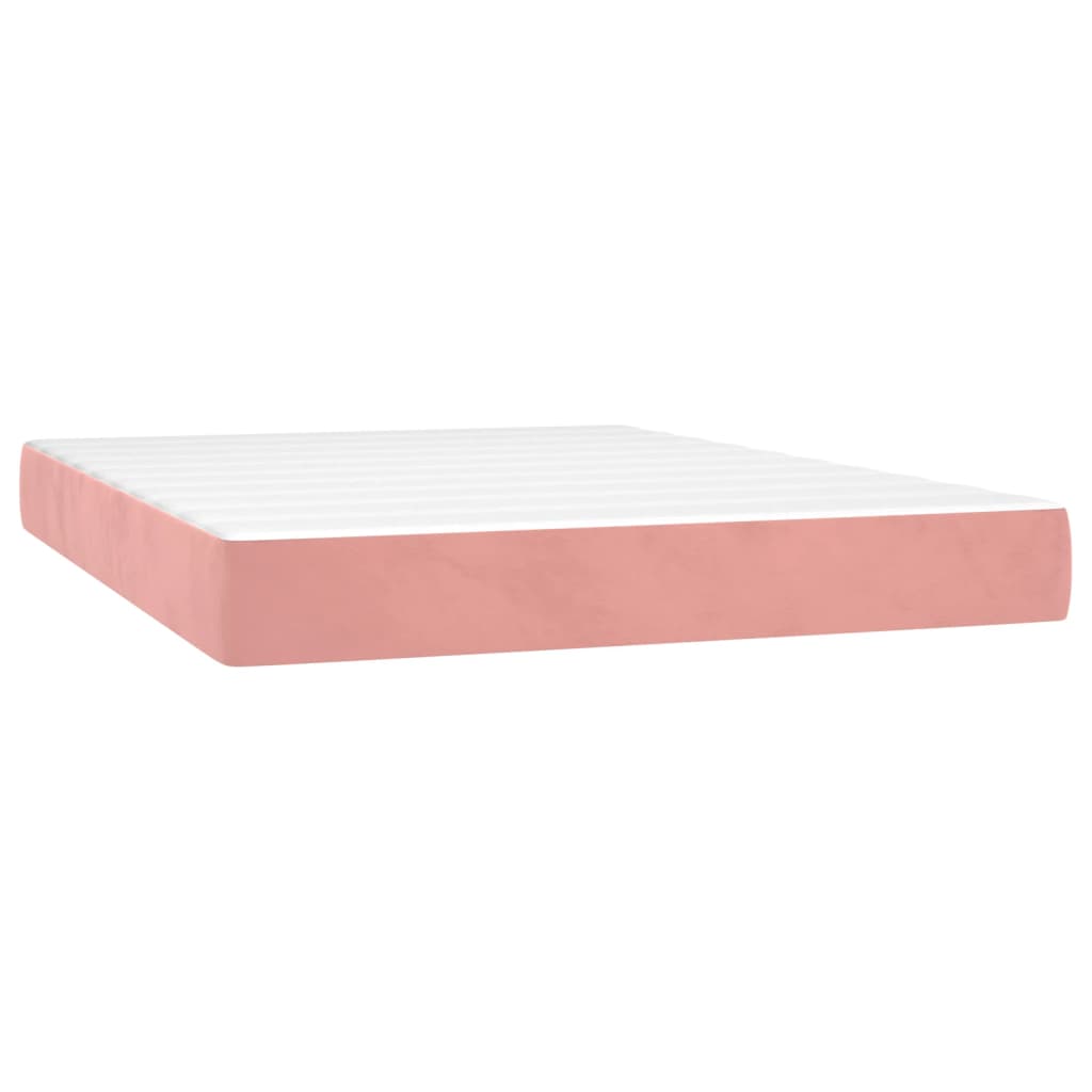Boxspring met matras fluweel roze 140x200 cm Bedden & bedframes | Creëer jouw Trendy Thuis | Gratis bezorgd & Retour | Trendy.nl