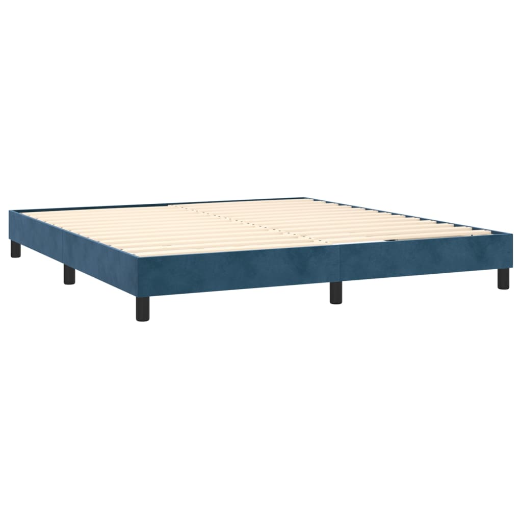 Boxspring met matras fluweel donkerblauw 160x200 cm Bedden & bedframes | Creëer jouw Trendy Thuis | Gratis bezorgd & Retour | Trendy.nl