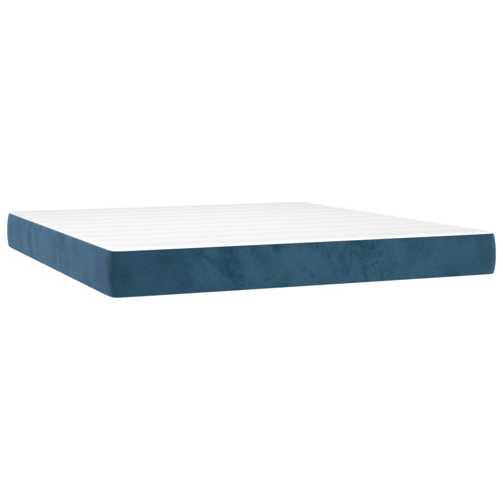 Boxspring met matras fluweel donkerblauw 160x200 cm Bedden & bedframes | Creëer jouw Trendy Thuis | Gratis bezorgd & Retour | Trendy.nl