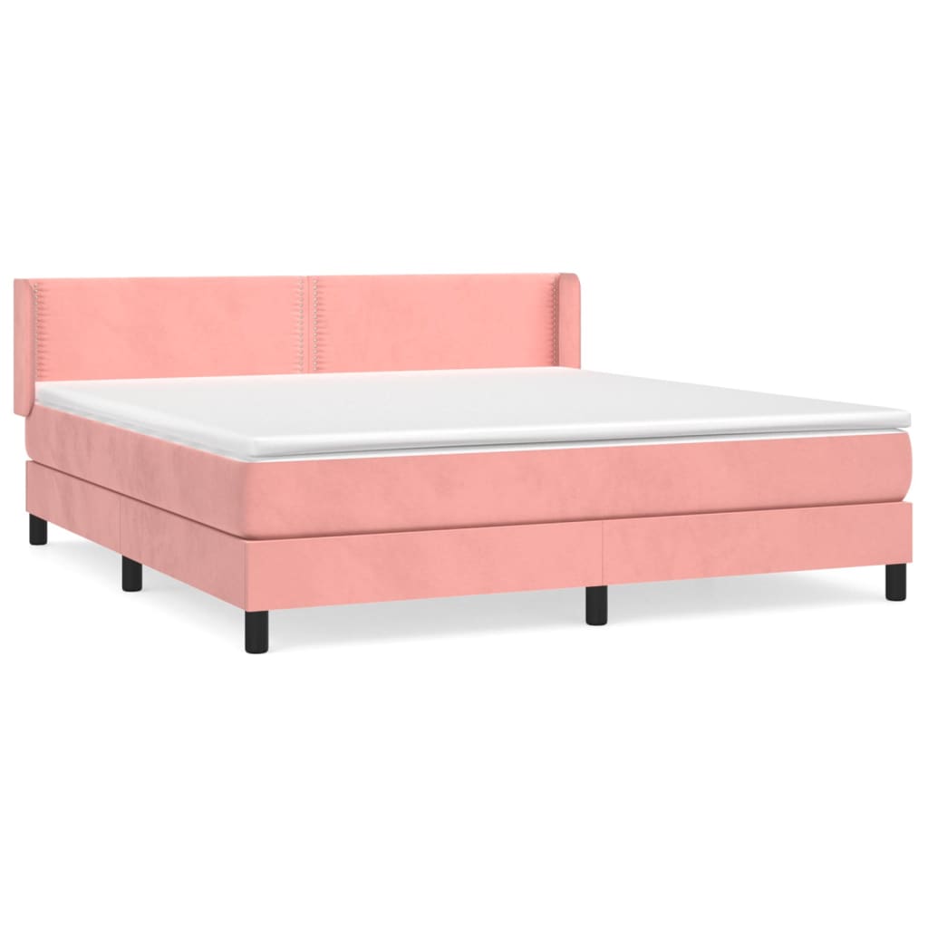 Boxspring met matras fluweel roze 160x200 cm Bedden & bedframes | Creëer jouw Trendy Thuis | Gratis bezorgd & Retour | Trendy.nl