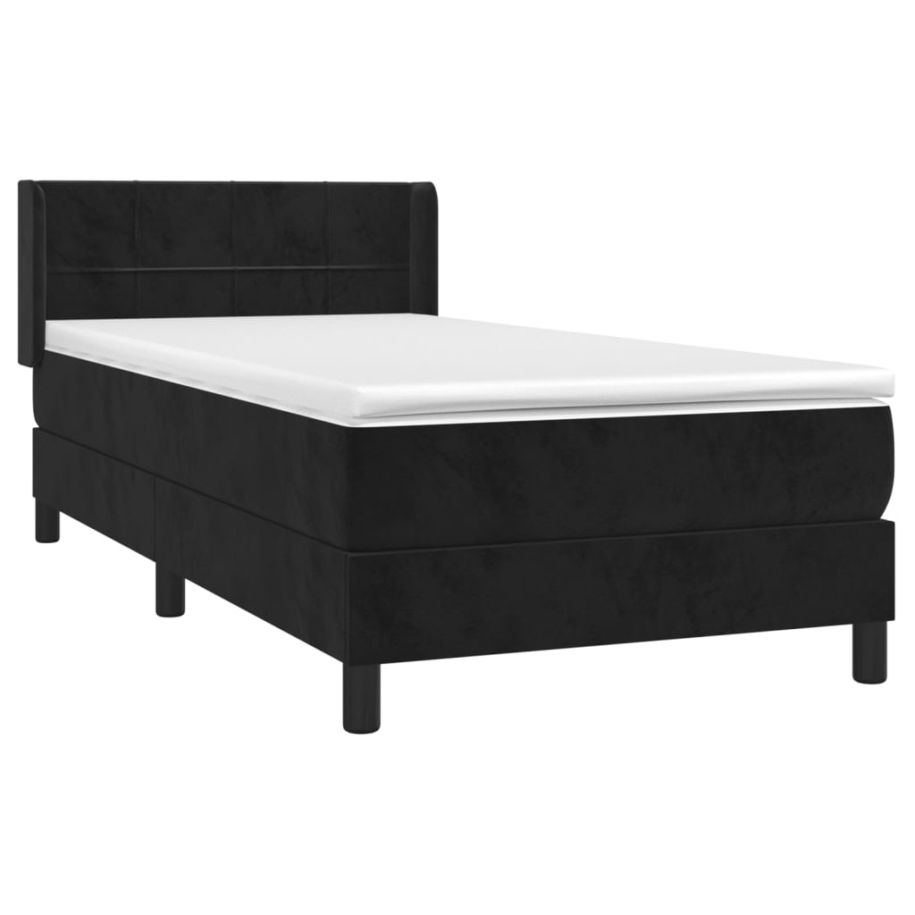 Boxspring met matras fluweel zwart 80x200 cm Bedden & bedframes | Creëer jouw Trendy Thuis | Gratis bezorgd & Retour | Trendy.nl