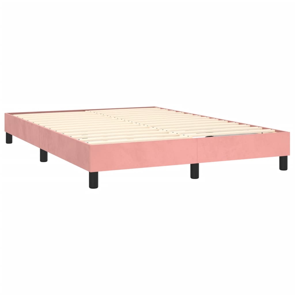 Boxspring met matras fluweel roze 140x190 cm Bedden & bedframes | Creëer jouw Trendy Thuis | Gratis bezorgd & Retour | Trendy.nl