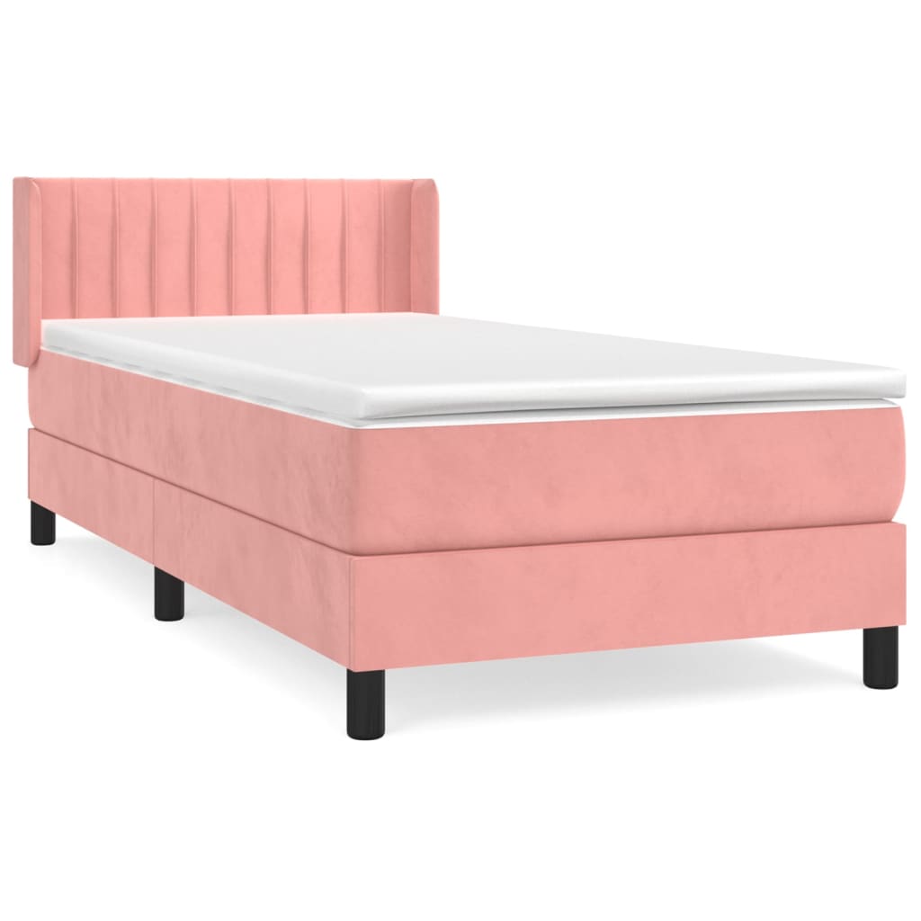 Boxspring met matras fluweel roze 80x200 cm Bedden & bedframes | Creëer jouw Trendy Thuis | Gratis bezorgd & Retour | Trendy.nl