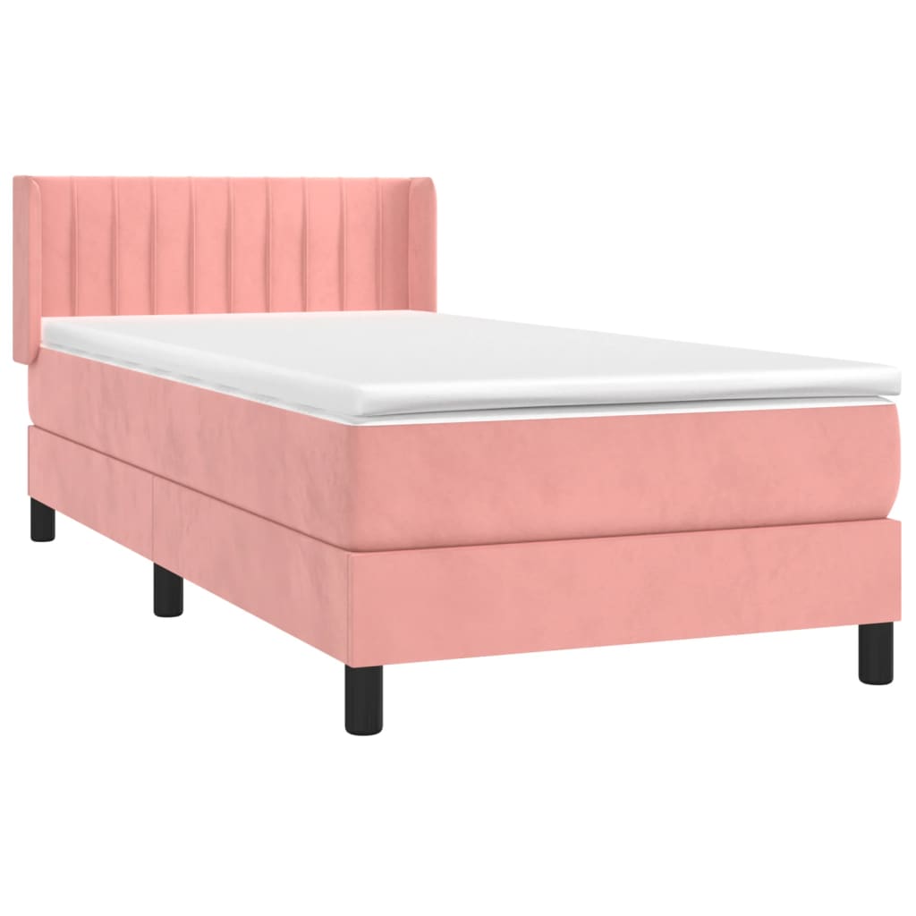 Boxspring met matras fluweel roze 80x200 cm Bedden & bedframes | Creëer jouw Trendy Thuis | Gratis bezorgd & Retour | Trendy.nl