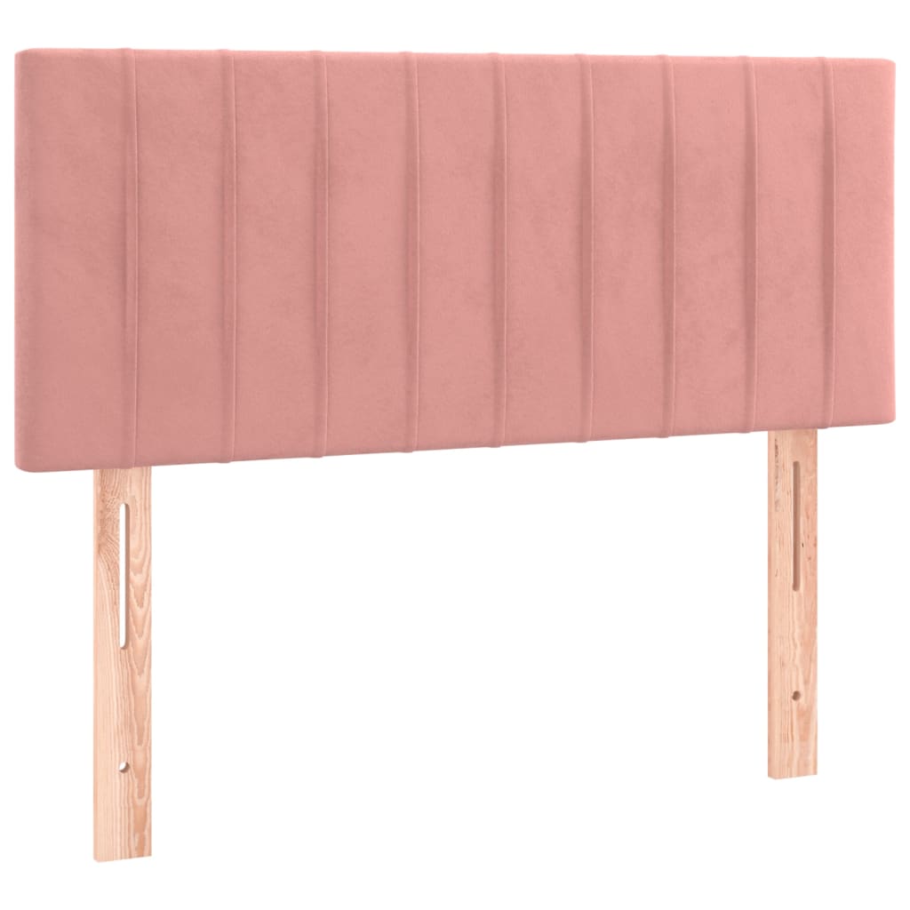 Boxspring met matras fluweel roze 90x190 cm