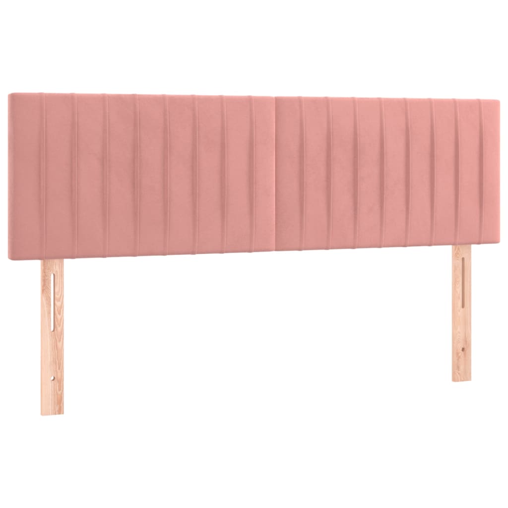 Boxspring met matras fluweel roze 140x190 cm