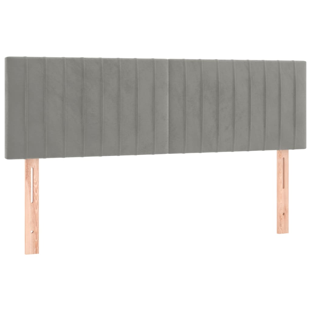 Boxspring met matras fluweel lichtgrijs 140x200 cm Bedden & bedframes | Creëer jouw Trendy Thuis | Gratis bezorgd & Retour | Trendy.nl