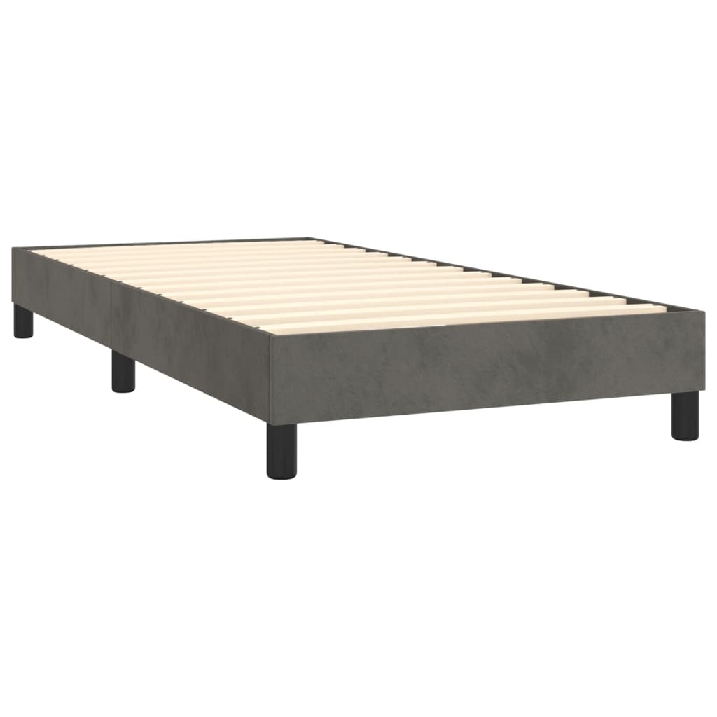 Boxspring met matras fluweel donkergrijs 90x190 cm