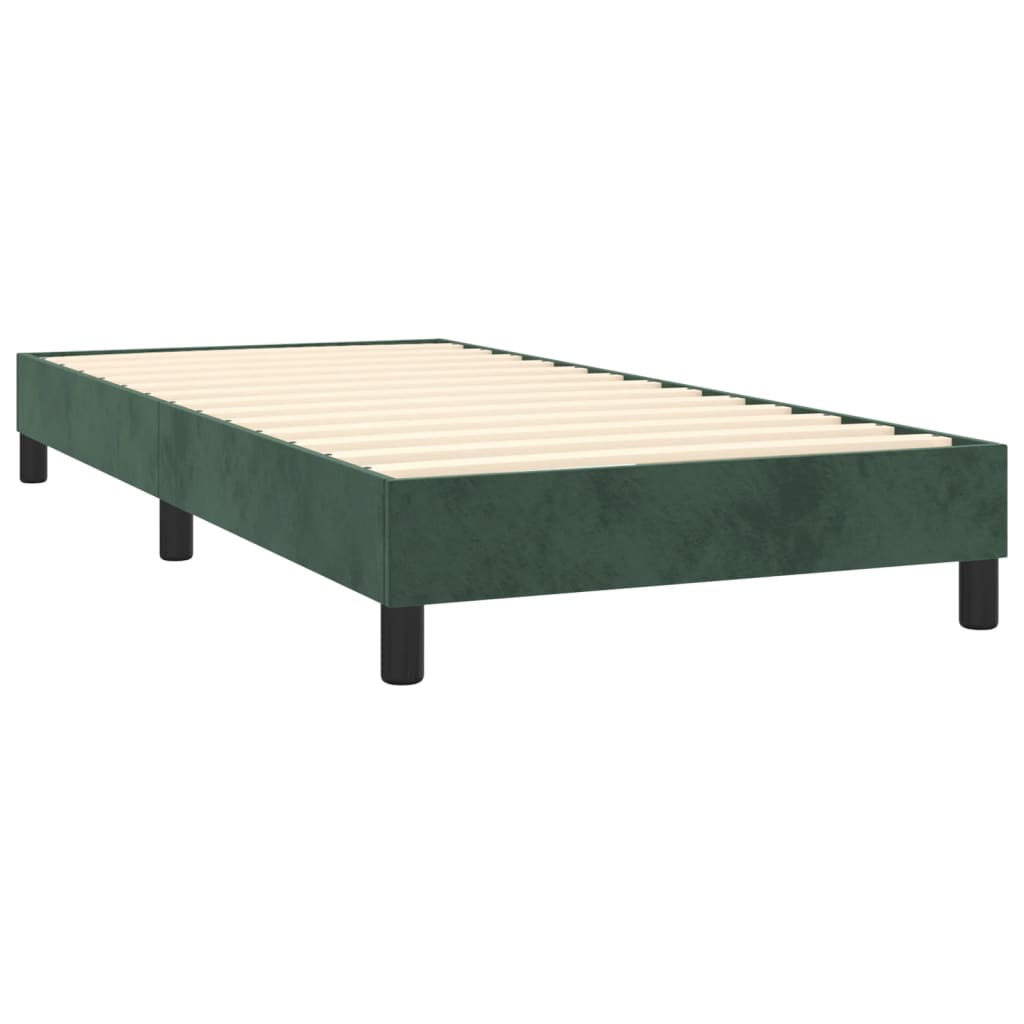 Boxspring met matras fluweel donkergroen 90x190 cm